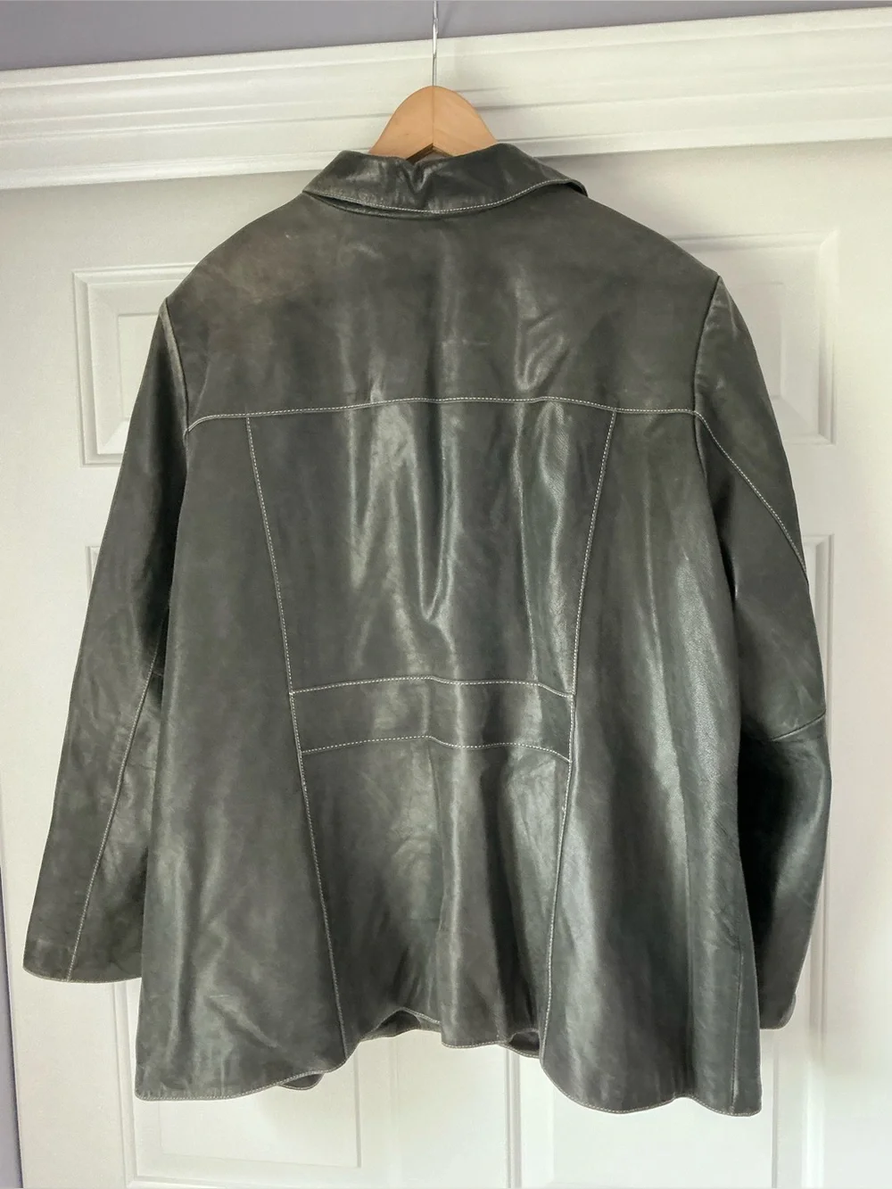 Vintage Mossimo Black Leather Blazer Jacket 24W Y2K